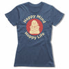 Happy-Mind-Happy-Life-Bitty-Buda-Women-T-Shirt-Blue